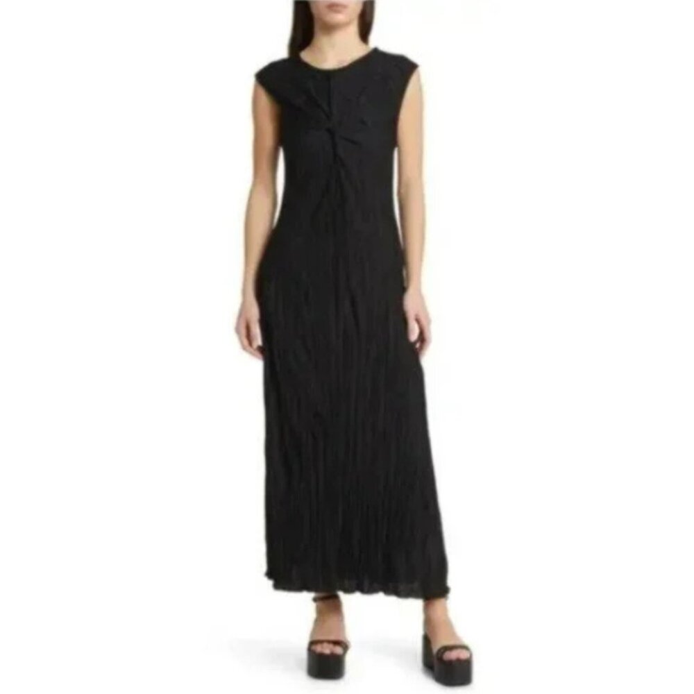 NWOT TOPSHOP Black Twist Front Sleeveless Maxi Dress XL